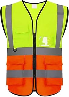 فيست مهندسين بجيب بطاقة الهوية | سترة عاكسة أنيقة وآمنة للمواقع الإنشائية